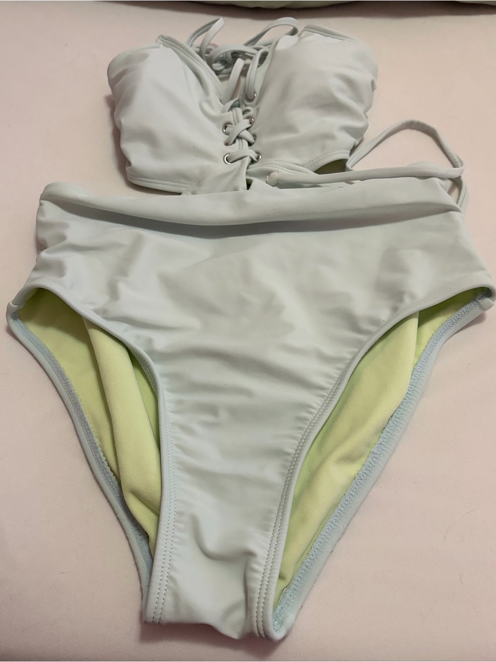 Green and blue one piece swim